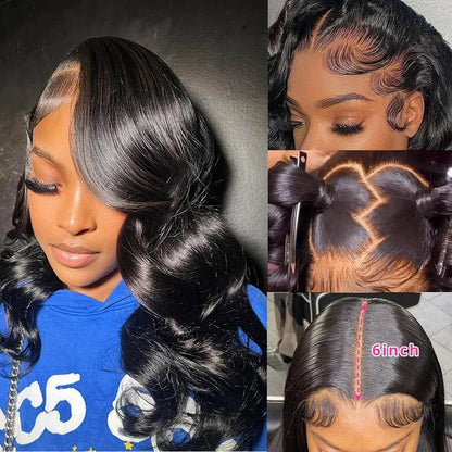 Body Wave 250 % kurzer Bob, 13 x 4 Frontal-Perücke aus menschlichem Haar, 13 x 6 HD, transparente Spitze vorne, Bob-Perücken, brasilianische 5 x 5 Verschluss-Perücke für Frauen