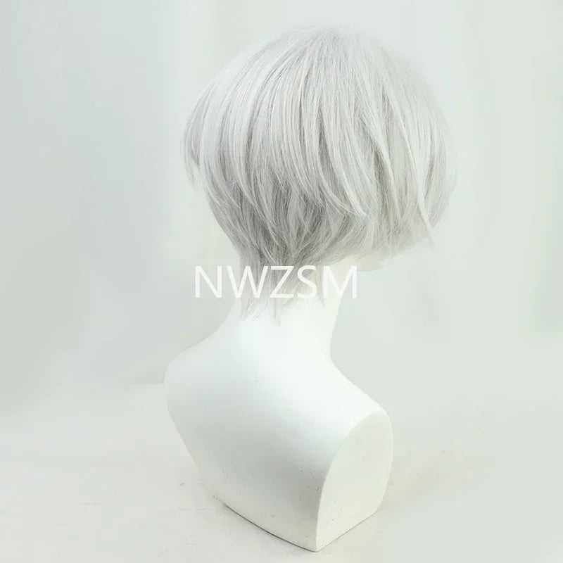 Anime Tokyo Revengers Kurokawa Izana Cosplay Perruque Argent Blanc Court Perruque Résistant À La Fibre Cheveux avec Bonnet De Perruque Gratuit Halloween