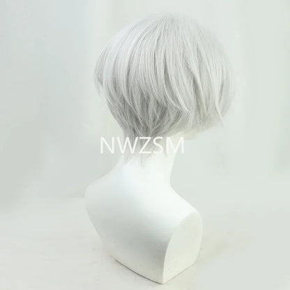 Anime Tokyo Revengers Kurokawa Izana Cosplay Perruque Argent Blanc Court Perruque Résistant À La Fibre Cheveux avec Bonnet De Perruque Gratuit Halloween