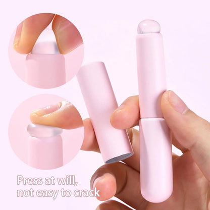 Nail Art Silicone Applicator Sticks Chrome Pigment Dust Applying Manicure Tool Easy-Daub Pigment Silicone Nail Brushes