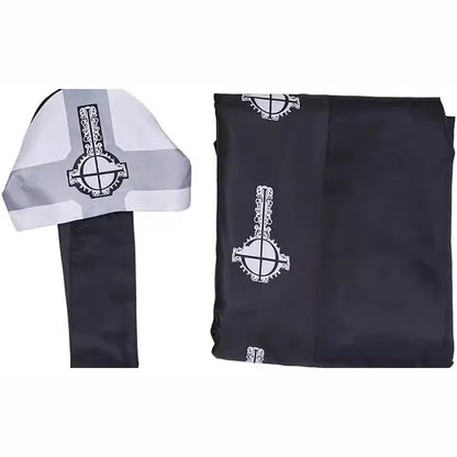 Costume de Cosplay Cape Papa Emeritus Médiéval Anime Cape Noire Moyen Âge Avec Chapeau Ensemble Complet Pour Costume De Fête D'Halloween Pour Adulte