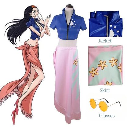 Nico Robin Cosplay Costume Top and Wrap Skirfor Women One Piece Anime Nico Robin Outfit Dress