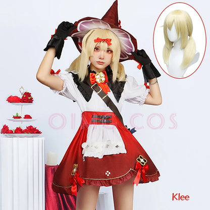 Genshin Impact Klee Cosplay Blossoming Starlight Personnage Tenues Costume Uniforme Tissu Jacquard Costumes d'Halloween pour Femmes