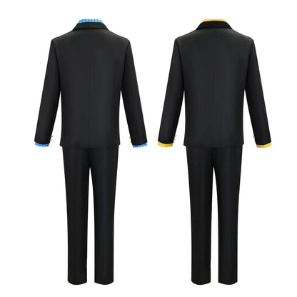 Costume de Cosplay Sanji Anime Vinsmoke pour homme et femme, ensemble de 4 pièces, haut + pantalon + manteau + nœud papillon, jaune, pour Halloween et Noël, 2 ans