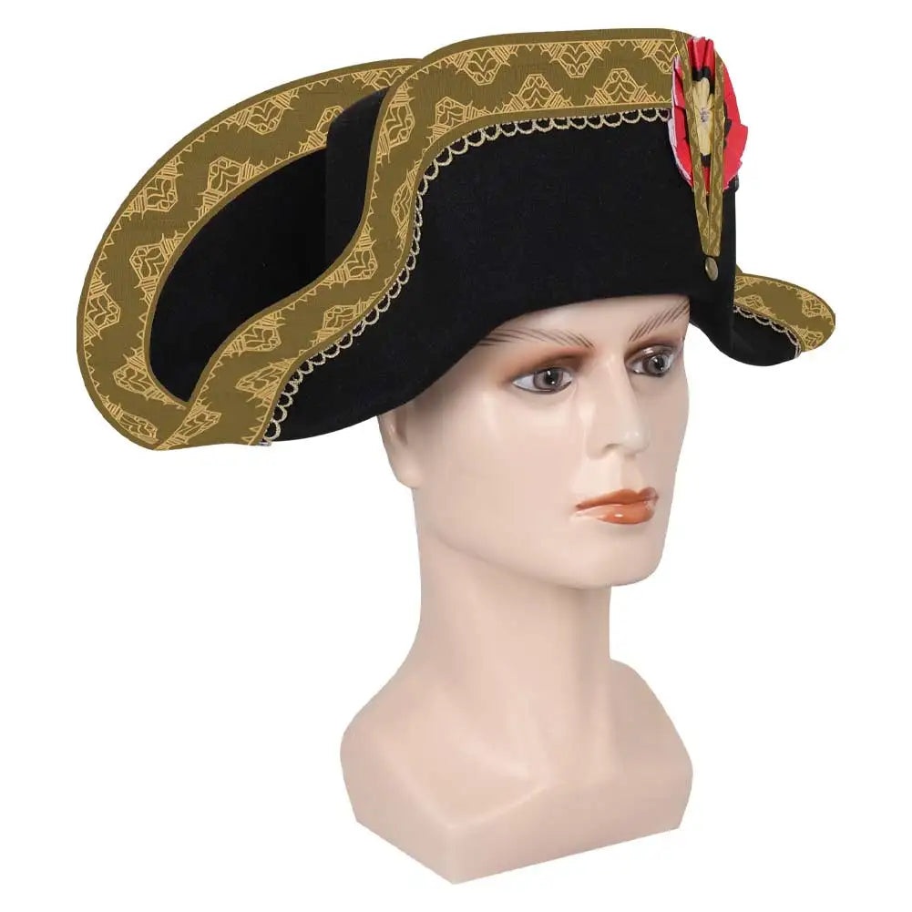 Medieval Napoleon Cosplay Hat Cap Fantasia Costume Disguise Adult Men Women Admiral Bicorn Hat Captain Cap Halloween Accessories