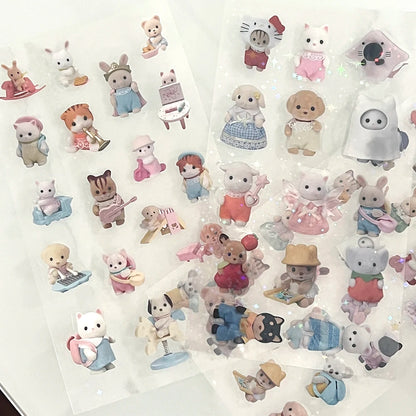 75 Stück Sylvanian Mini Cartoon Wasserfest Kawaii Sticker Pack Anime Zubehör