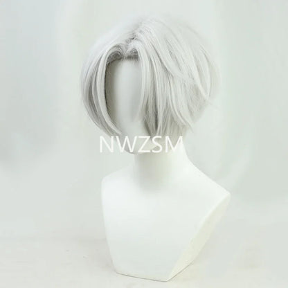 Anime Tokyo Revengers Kurokawa Izana Cosplay Perruque Argent Blanc Court Perruque Résistant À La Fibre Cheveux avec Bonnet De Perruque Gratuit Halloween