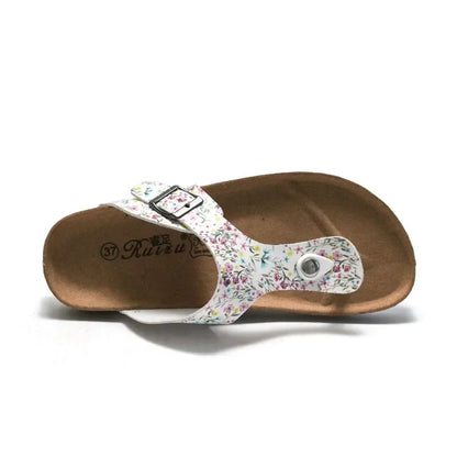 Pantoufles en liège pour femmes d'été 2024 Tide Student Beach Water Pine Sandal Flip Flop KWN-1281F