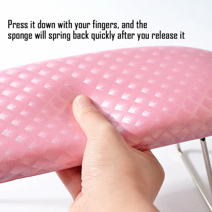 Pink/White Plaid Waterproof Leather Hand Pillow Arm Rest Cushion Nail Art Wrist Support Pad Soft Pillow Stand for Manicure Salon