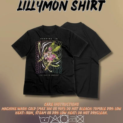 Inspiriertes T-Shirt von Lillymon Digimon: Wappen von echtem Lililimon, passend zu diesem T-Shirt