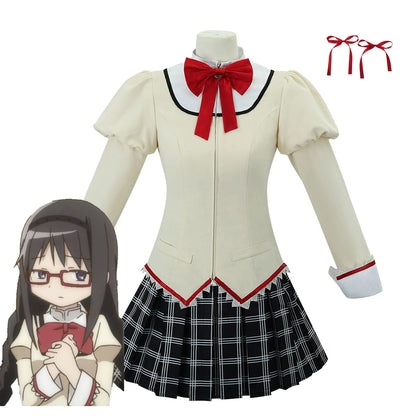 Anime Puella Magi Madoka Magica Miki Sayaka Cosplay Kostüm JK Schuluniform Halloween Schoolgirls' Rock Anzug Outfits