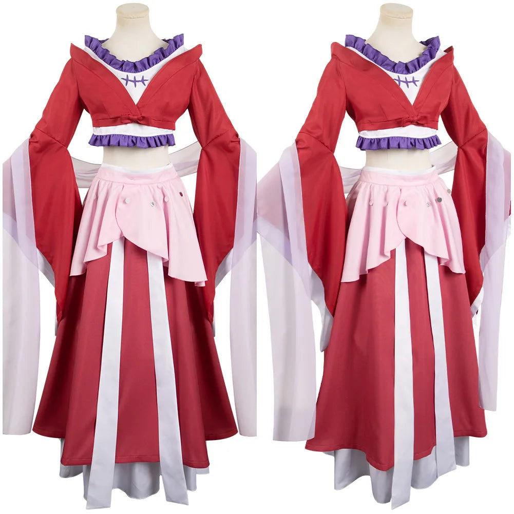 Maomao Anime Apothecary Diaries Cosplay Fantasia Costume Disguise For Women Adult Red Dress Halloween Carnival Roleplay Suit