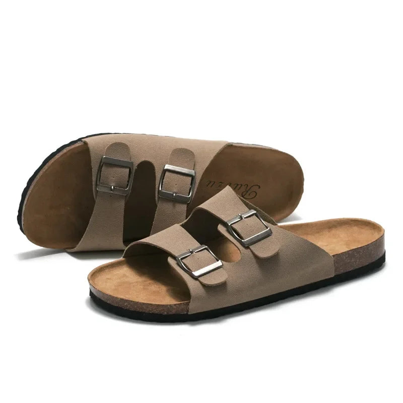 CEVABULE Herren Kork Sandalen Strand Flip Flop Herrenschuhe KWN