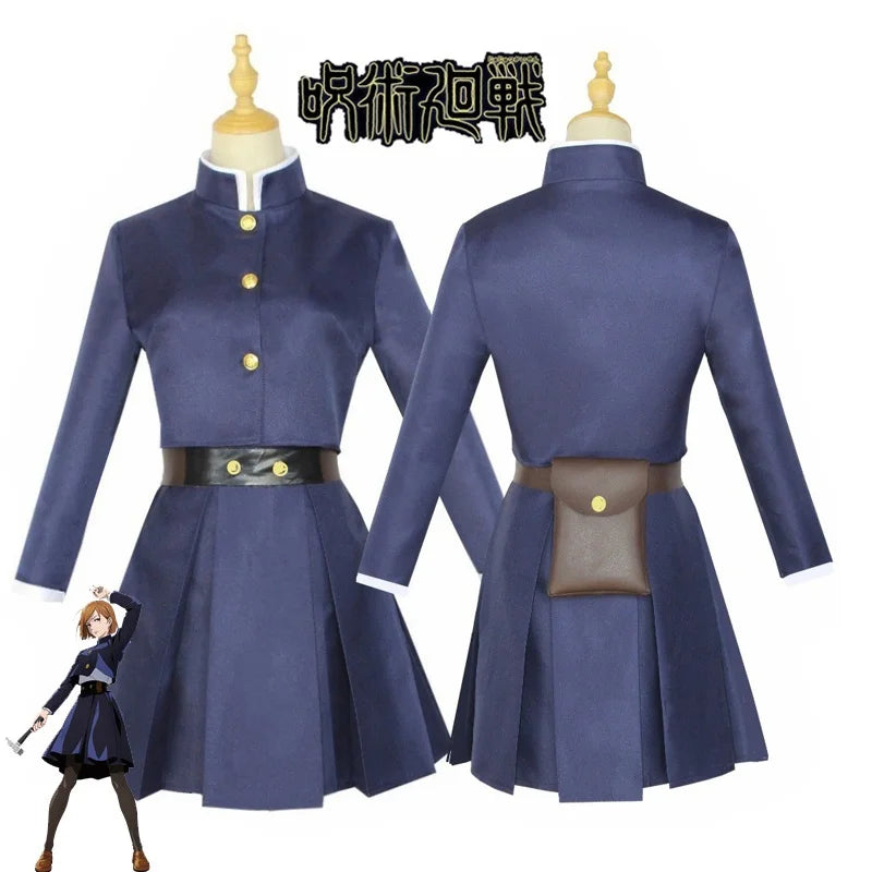 Anime Jujutsu Kaisen Cosplay Kostüm Kugisaki Nobara Tatoo Mädchen Frauen Kleid Uniform Full Set