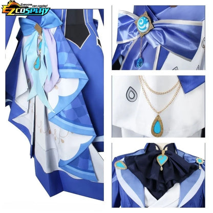 Costume de Cosplay Focalors Genshin Impact Costume de Cosplay Focalors Hydro Archon Costume de Cosplay Focalors et perruque de Cosplay