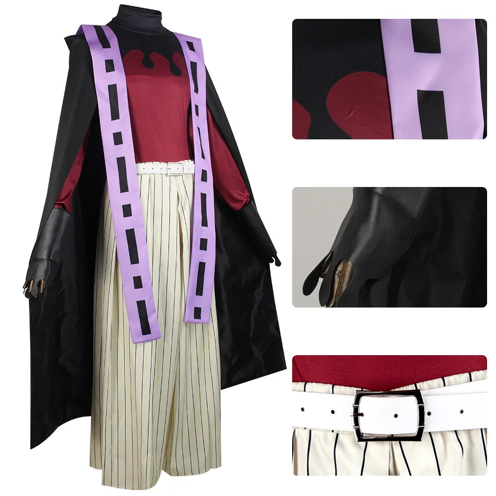 Costume de Cosplay Demon Doma Douma, perruque, ensemble de ventilateurs, tenue Kimetsu No Yaiba, Halloween, Anime Douma, Kimono pour hommes et femmes