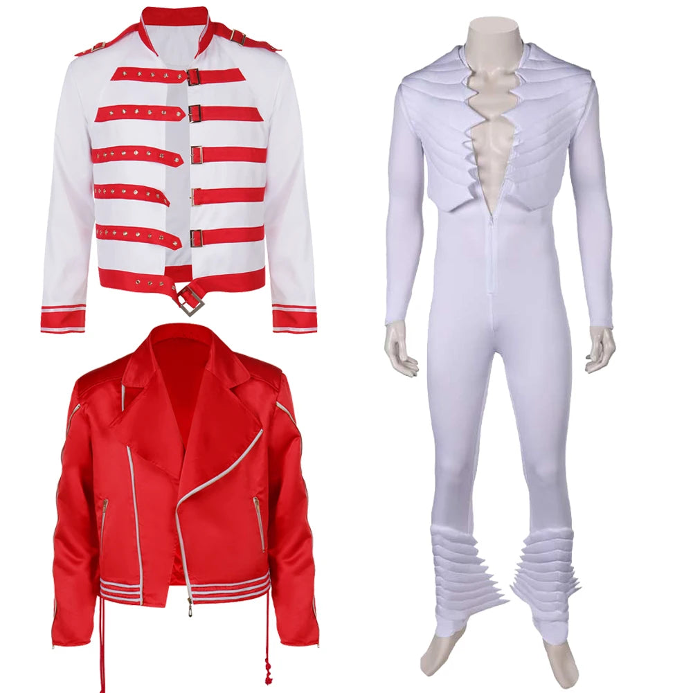 Costume de Cosplay Freddie Mercury pour homme et femme, déguisement de groupe de rock Fantasia, manteau pour adulte, Halloween, carnaval, fête