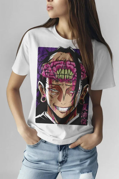 Geto Suguru cerveau T-Shirt Jujutsu Kaisen Kenjaku Anime Manga pull doux T-Shirt