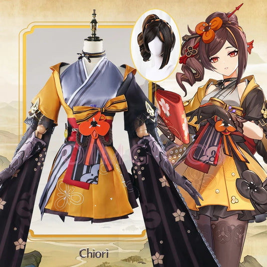 Chiori Cosplay Kostüm Genshin Impact Uniform Perücke Anime Chinesischen Stil Halloween Kostüme Spiel