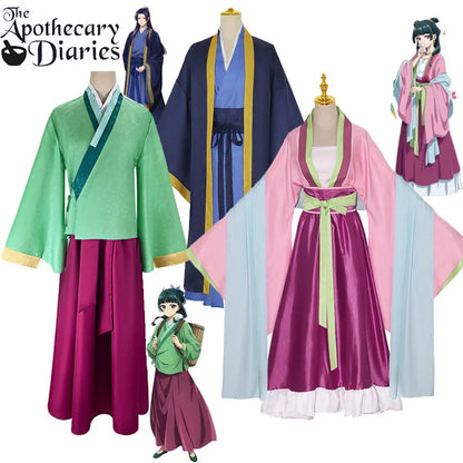 Anime Apothecary Diaries Kostüm Maomao Cosplay Kostüm Perücke Rosa Hanfu Kleid Frauen Anime Kusuriya No Hitorigoto Uniform Hallowee