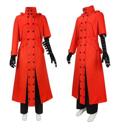 New Anime Trigun Vash The Stampede Cosplay Costume Long Red Windbreaker Coat Uniform Adult Man Halloween Carnival Suit prop