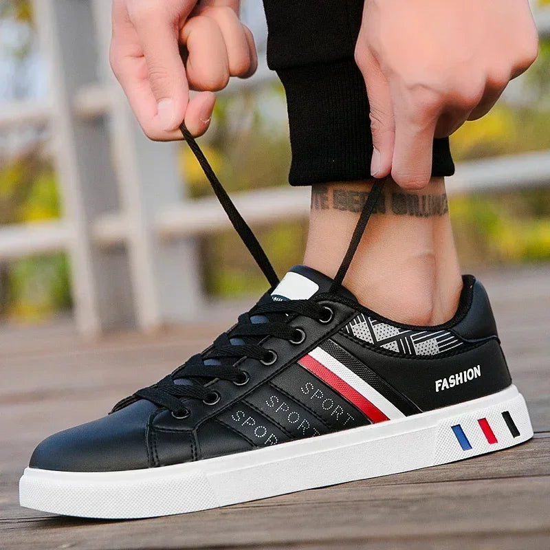 Man Sneakers Casual Shoes Lightweight Breathable Men Shoes Flat Lace Up White Business Travel Men Tenis Shoes Tênis Masculino