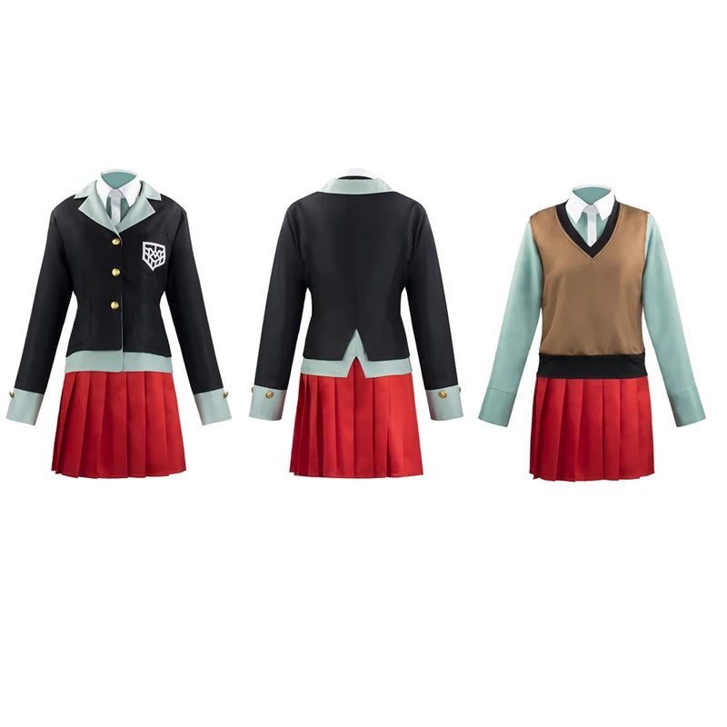 Anime Danganronpa Yumeno Himiko Cosplay Kostüm Halloween Karneval Studentenuniform Cosplay Rote Perücke Kleidung inklusive Hut