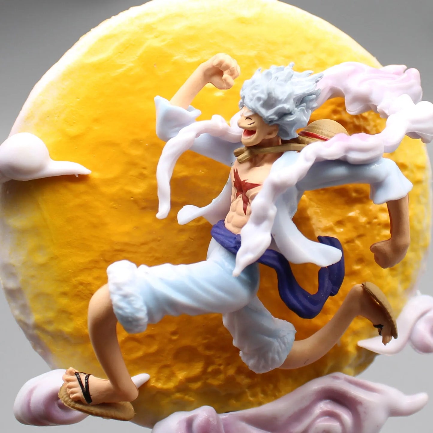 One Piece Anime Periphery  Figure Moon Nika Monkey Luffy Gear 5 With Moon Light Action Figure Gk Statue Model Home Decorations