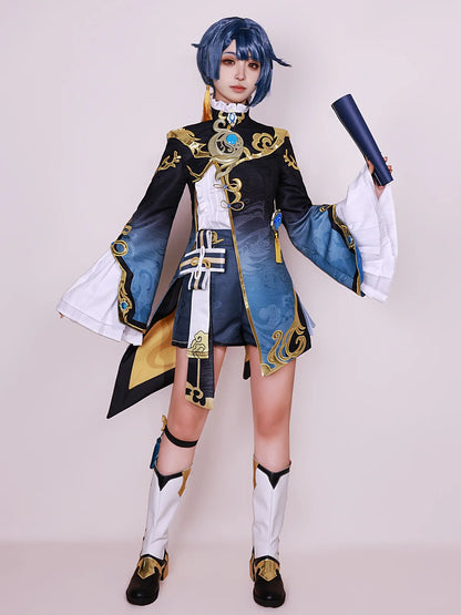 Costume de Cosplay Xingqiu Genshin Impact Uniforme de Carnaval Adulte Anime Costumes de Fête d'Halloween Jeu de Femmes