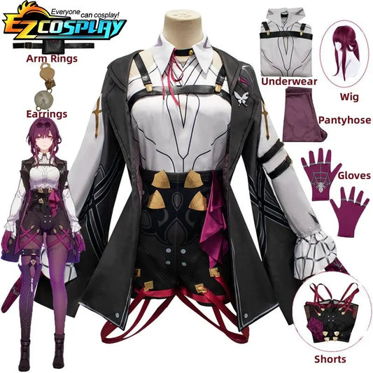 Jeu Honkai Star Rail Cosplay Kafka perruque harnais de cheveux grande taille Cosplay Costume uniforme homme femme Halloween fête tenue