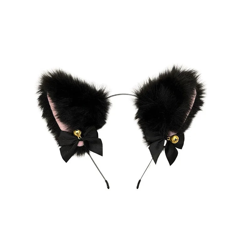 Oreilles de renard en fourrure pour filles, accessoires pour cheveux, cosplay, mignon, en peluche, animal, couvre-chef, fourrure longue, jeu de rôle, Lolita, femme de chambre