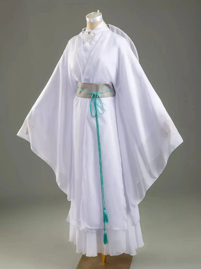 Anime Xie Lian Cosplay Costume Chapeau Perruque Tian Guan Ci Fu Cosplay Xielian perruques Bambou Chapeau Prop Blanc Han Fu Anime Tenue Costumes