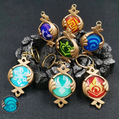 Impact Natlan Visions Cosplay Fontaine Accessoires 7 Éléments Pendentif Sac À Dos En Verre Lumineux Collections D'anime Cadeaux Pour Les Fans