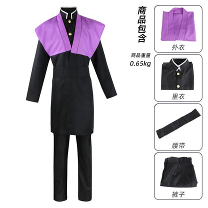 Anime Kimetsu No Yaiba Shinazugawa Genya Cosplay Kostüm Gürtel Kisatsutai Team Uniform Hemd Hosen Kleidung Set Halloween Requisiten