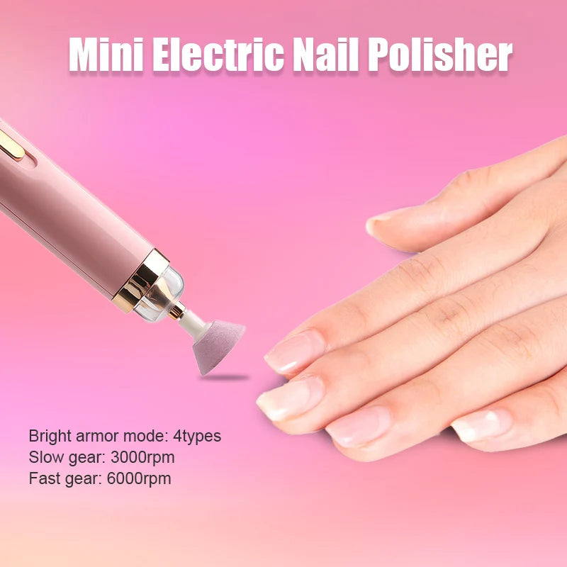 Perceuse à ongles électrique 5 en 1 avec lumière, mini stylo de manucure électrique portable, outils pour enlever le gel