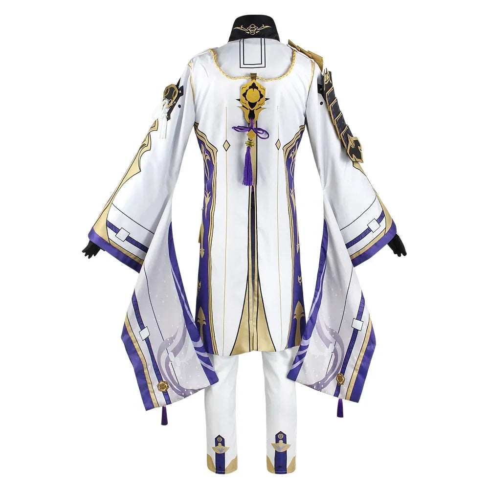 Genshin Impact Kamisato Ayato Cosplay Costume Uniforme Perruque Anime Halloween Costumes pour Hommes Jeu