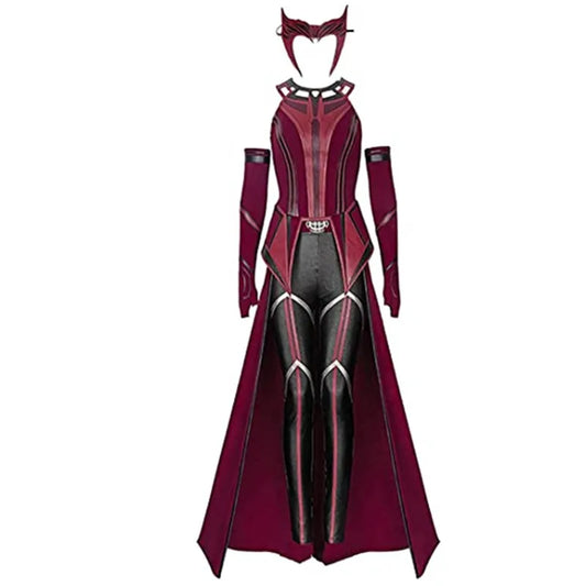 Costume de Cosplay Wanda Maximoff pour femme, ensemble complet de chapeaux, cape et pantalon de sorcière écarlate, accessoires d'Halloween