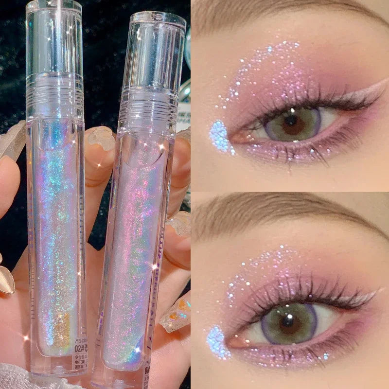 1 pièce de fard à paupières liquide à paillettes diamantées, surligneur, ver à soie couché, brillant, éclaircissant, maquillage, imperméable, durable, outils de beauté pour femmes