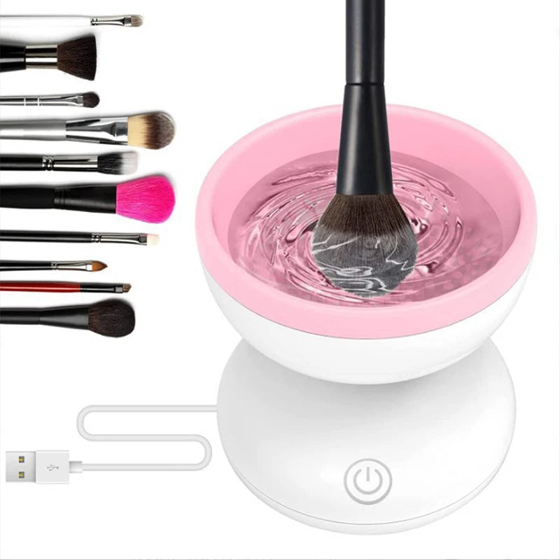 NEW 1PCS Electric Makeup Brush Women Cleaner Automatic Silicone Washing Spinner Makeup Products USB Cleaning Tools & Accessories