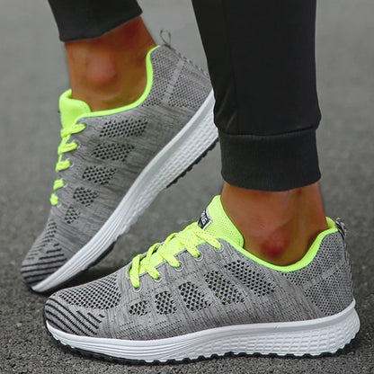 Baskets pour femmes 2024 Nouvelle mode Baskets respirantes Baskets confortables Tissu en maille À lacets Chaussures de tennis pour femmes pour femmes