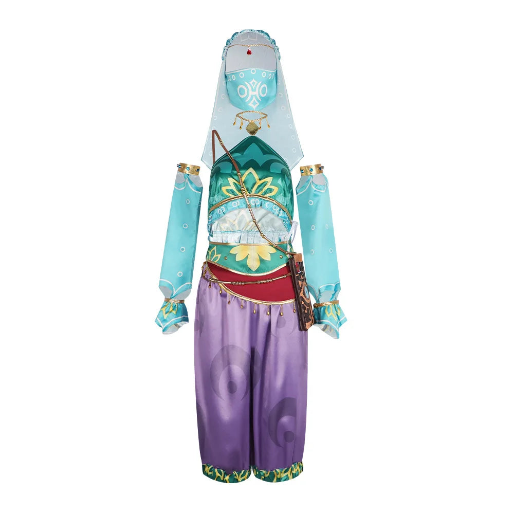 Costume d'Halloween de pirate de jeu pour femmes Breath the Wild Gerudo ensemble complet tenue de tenue lien de tenue Cosplay costume complet pour femmes désert