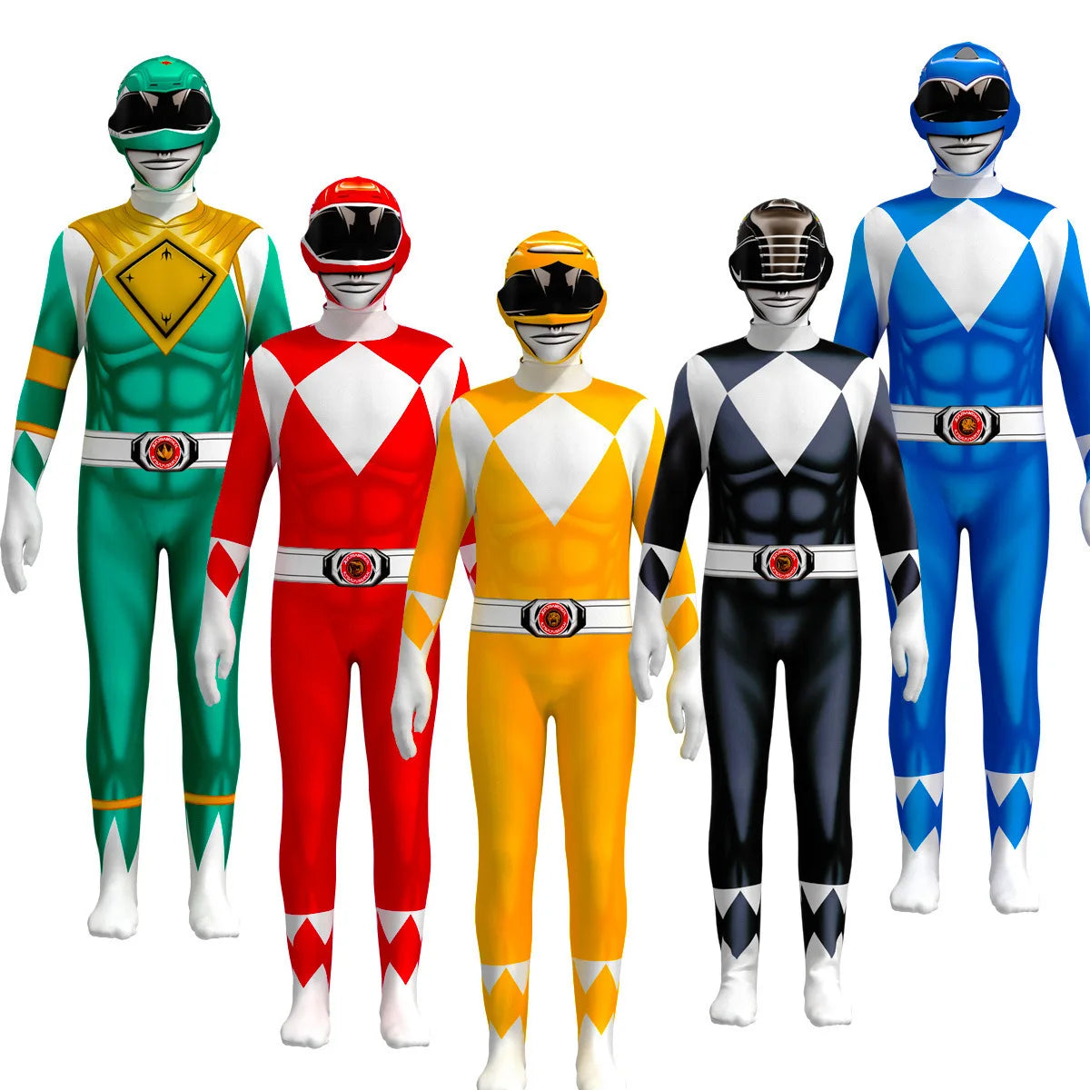 Power Samurai Sentai Shinkenger Rangers Costume Adult Kids Superhero Cosplay Halloween Birthday Party Jumpsuit Zentai Suit