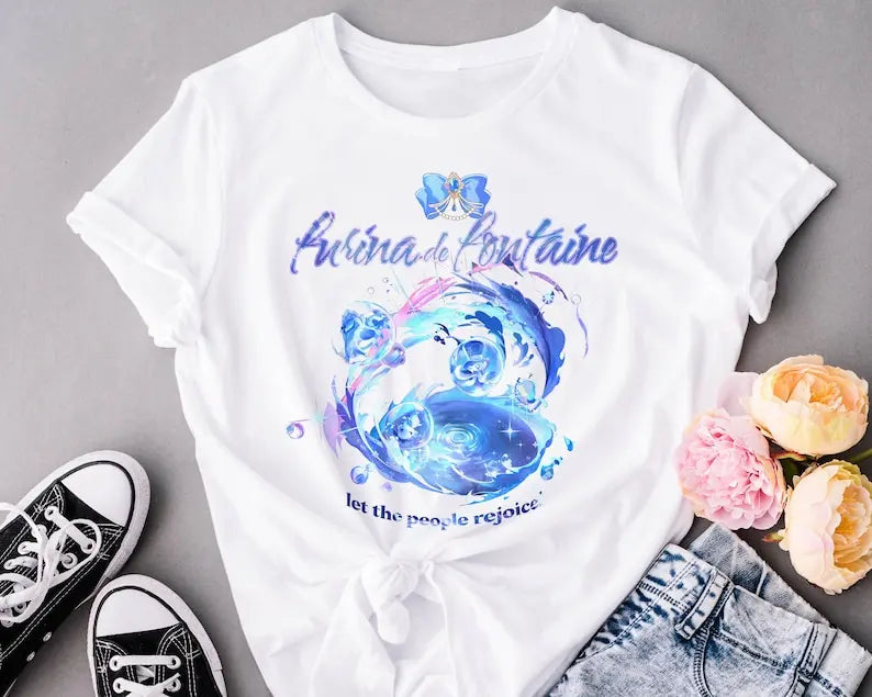 T-shirt graphique Furina de Fontaine Aesthetic Genshin Impact T-shirt doux unisexe esthétique