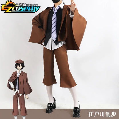 Anime Bungo Streunende Hunde Ranpo Edogawa Cosplay Kostüm Perücke Unisex Detektiv Uniform Mantel Halloween Edogawa Rampo Cosplay Kostüme