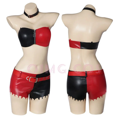 Harley Quinn Cosplay Costume Carnaval Uniforme Perruque Anime Halloween Costumes Femmes Jeu