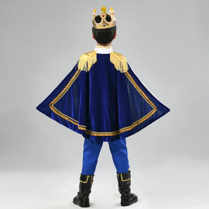 Costume de roi de jeu de rôle pour enfants d'Halloween Costume royal européen fantastique Coffret cadeau de Noël