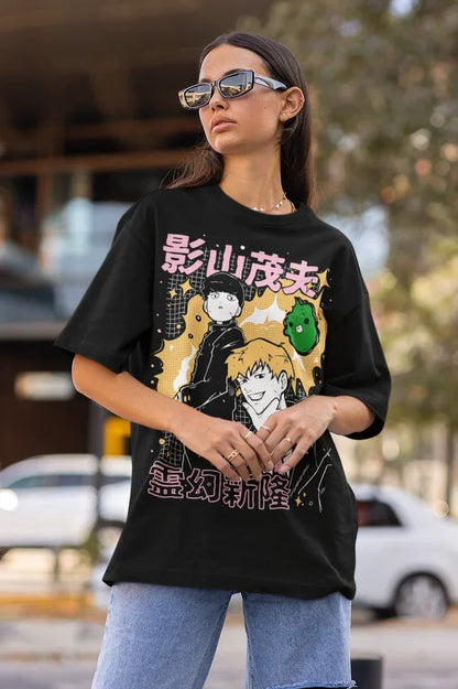 Mob Psycho 100 T-Shirt Strip Anime Manga Unisex Shirt Soft Tee All Sizes