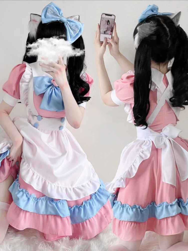 Costumes de Cosplay Lolita Maid à la mode, uniforme d'écolière mignon et doux, vêtements de spectacle d'animation sur scène, chemise coquine et sexy