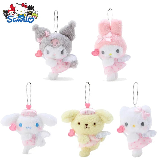 Porte-clés en peluche Kawaii Sanrio Hello Kitty Melody Kuromi de 12 cm, pendentif de sac en peluche de la série Anime Dream Angel