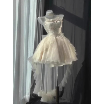 2024 Nouvelle robe de princesse tendance pour femme, style Lolita, jupe bouffante, sans manches, robe de déesse du vent pour la mode estivale